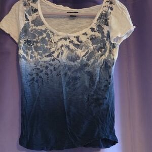 Women's Blue Ombre Floral Top